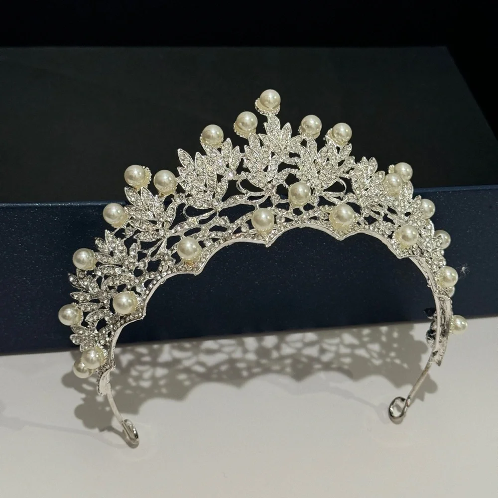 Wedding Princess Imitation Pearl Classic Tiaras Girl Luxurious Birthday Crown
